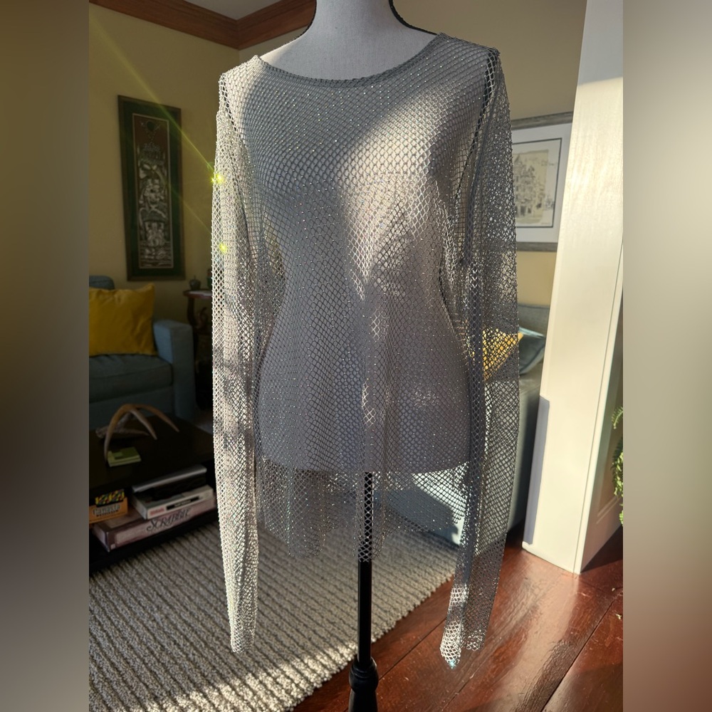 Sunday in Brooklyn sparkly mesh layer top, XL NBW w/out tags.
